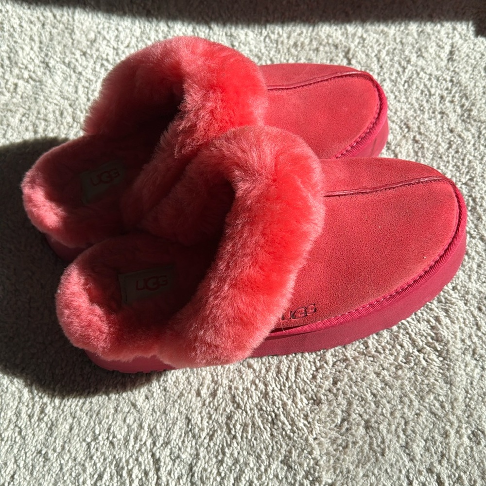 Ugg red platform slippers